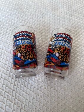 Captain America and Falcon Comic Glasses - Set of 2 - Multicolor